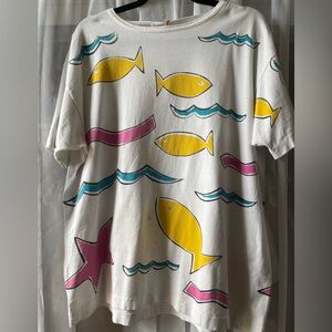 Vintage colorful fish 80s Tshirt